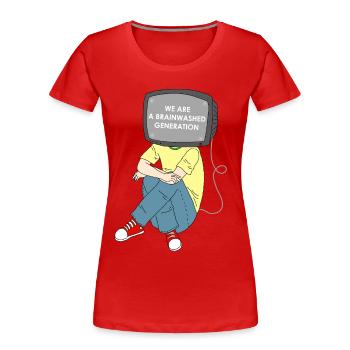 Revolution brainwashing television resistance - Women's Premium Organic T-Shirt - red - Front - Mia (176cm)