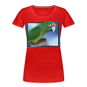 Orange-fronted parakeet - Women's Premium Organic T-Shirt - red - Front - Mia (176cm)