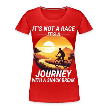 Sunset Trail Ride Bike Rider Off-road Cycling - Women's Premium Organic T-Shirt - red - Front - Mia (176cm)