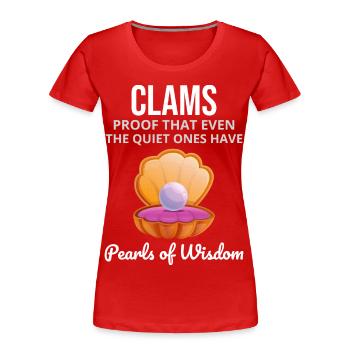 Palourde Coquille Coquillages Collector Beachcomber - T-shirt bio Premium Femme - rouge - Devant - Mia (176cm)