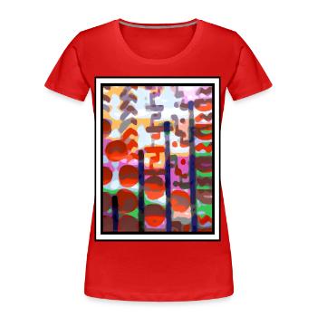 Design inspiré du Japon - T-shirt bio Premium Femme - rouge - Devant - Mia (176cm)