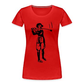Golf - Golfen - Golfer - Frauen Premium Bio T-Shirt - Rot - Vorne - Mia (176cm)