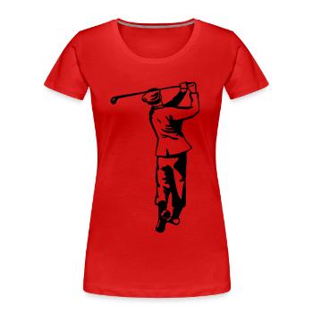 Golf - Golfen - Golfer - Frauen Premium Bio T-Shirt - Rot - Vorne - Mia (176cm)