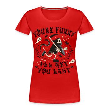 Drôle Grim Reaper Squelette Costume d’Halloween - T-shirt bio Premium Femme - rouge - Devant - Mia (176cm)