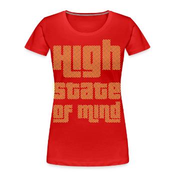 High State of Mind - BLACK CUT - Women's Premium Organic T-Shirt - red - Front - Mia (176cm)