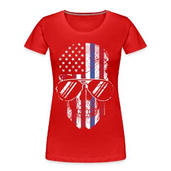 Amérique - T-shirt bio Premium Femme - rouge - Devant - Mia (176cm)