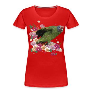 The Red-tailed Parrot - Women's Premium Organic T-Shirt - red - Front - Mia (176cm)
