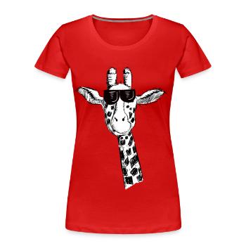 Coole Giraffe Mit Sonnenbrille I Giraffen Comic - Frauen Premium Bio T-Shirt - Rot - Vorne - Mia (176cm)