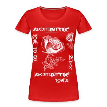 Liebe zu Romantik - Frauen Premium Bio T-Shirt - Rot - Vorne - Mia (176cm)