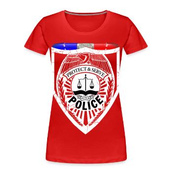 Policier - T-shirt bio Premium Femme - rouge - Devant - Mia (176cm)