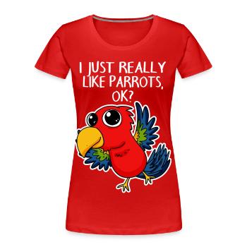 Papagei - Frauen Premium Bio T-Shirt - Rot - Vorne - Mia (176cm)