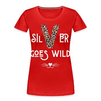 Silver goes wild - Frauen Premium Bio T-Shirt - Rot - Vorne - Mia (176cm)