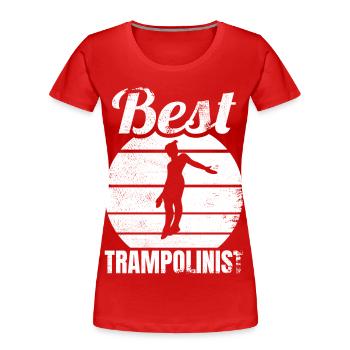 Lustiger Trampolinspringer - Frauen Premium Bio T-Shirt - Rot - Vorne - Mia (176cm)