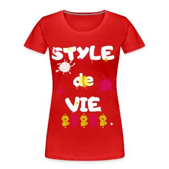 Style de vie - T-shirt bio Premium Femme - rouge - Devant - Mia (176cm)