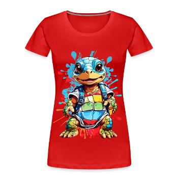 Turtle - Women's Premium Organic T-Shirt - red - Front - Mia (176cm)