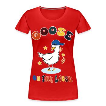 goose on the loose - Women's Premium Organic T-Shirt - red - Front - Mia (176cm)