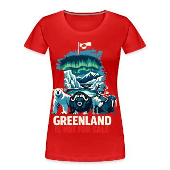 Cadeau du drapeau du t-shirt Pas à vendre du Groenland - T-shirt bio Premium Femme - rouge - Devant - Mia (176cm)
