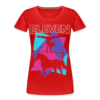 Don de gymnaste de saut pour le 11e anniversaire des chevaux - T-shirt bio Premium Femme - rouge - Devant - Mia (176cm)