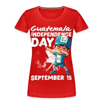 Guatemala Flag T-Shirt Pride & Home Chapín - Women's Premium Organic T-Shirt - red - Front - Mia (176cm)
