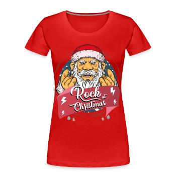 Rock for Christmas - Women's Premium Organic T-Shirt - red - Front - Mia (176cm)