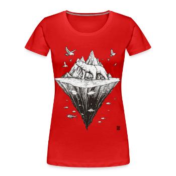 Eisbär - Frauen Premium Bio T-Shirt - Rot - Vorne - Mia (176cm)