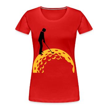 golfing (2c) - Frauen Premium Bio T-Shirt - Rot - Vorne - Mia (176cm)