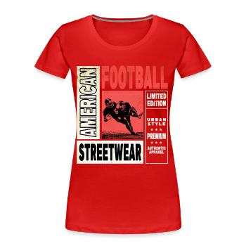 American Football Player Vintage Retro USA Sports - Women's Premium Organic T-Shirt - red - Front - Mia (176cm)