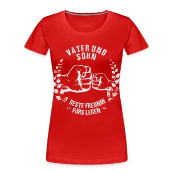 Vater und Sohn - Frauen Premium Bio T-Shirt - Rot - Vorne - Mia (176cm)
