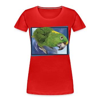 The yellow-naped parrot - Women's Premium Organic T-Shirt - red - Front - Mia (176cm)