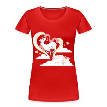 rainbow your life - Women's Premium Organic T-Shirt - red - Front - Mia (176cm)
