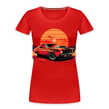 Muscle Car V8 - Frauen Premium Bio T-Shirt - Rot - Vorne - Mia (176cm)