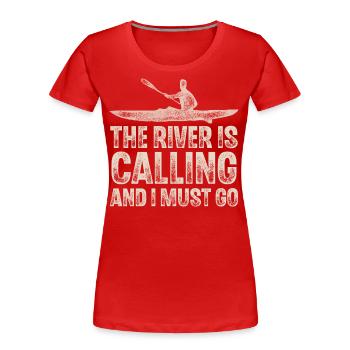 Kayak Kayaking Paddle Kayaker Kayaker - Women's Premium Organic T-Shirt - red - Front - Mia (176cm)