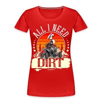 Quad VTT Tout-terrain Quad Riders - T-shirt bio Premium Femme - rouge - Devant - Mia (176cm)