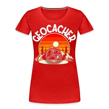 Geocacher Geocache Geocaching - Frauen Premium Bio T-Shirt - Rot - Vorne - Mia (176cm)