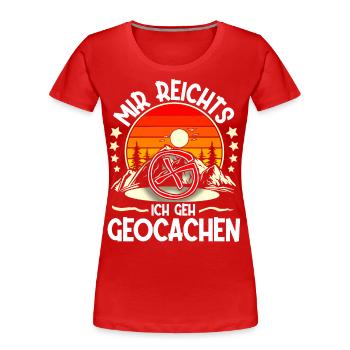Geocaching Geocacher Geocache - Frauen Premium Bio T-Shirt - Rot - Vorne - Mia (176cm)