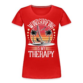 Windsurfen Windsurfer Windsurf - Frauen Premium Bio T-Shirt - Rot - Vorne - Mia (176cm)