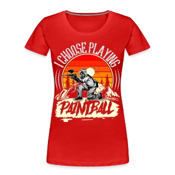 Paintball - Frauen Premium Bio T-Shirt - Rot - Vorne - Mia (176cm)