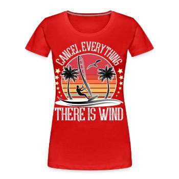 Windsurfen Windsurfer Windsurf - Frauen Premium Bio T-Shirt - Rot - Vorne - Mia (176cm)