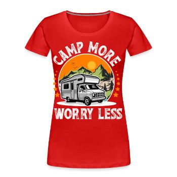 Camping Camper Campen - Frauen Premium Bio T-Shirt - Rot - Vorne - Mia (176cm)