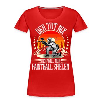 Paintball - Frauen Premium Bio T-Shirt - Rot - Vorne - Mia (176cm)