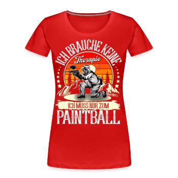 Paintball - Frauen Premium Bio T-Shirt - Rot - Vorne - Mia (176cm)