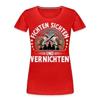 Holzfäller - Frauen Premium Bio T-Shirt - Rot - Vorne - Mia (176cm)