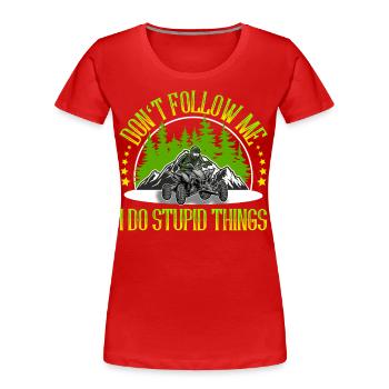 Quad ATV Offroad Quad Riders - Women's Premium Organic T-Shirt - red - Front - Mia (176cm)