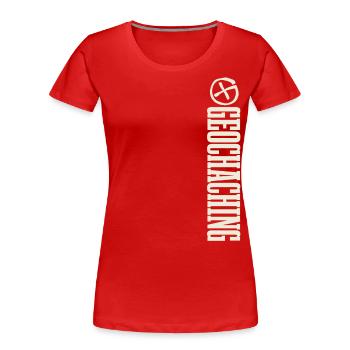 Geocaching Geocacher Geocache - Frauen Premium Bio T-Shirt - Rot - Vorne - Mia (176cm)