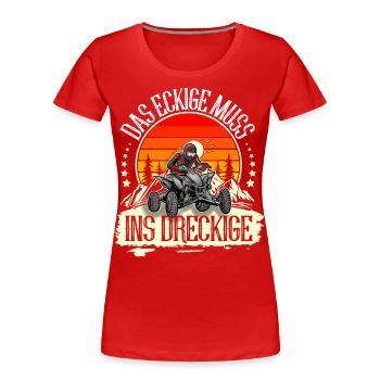 Quad ATV Offroad Quadfahrer - Frauen Premium Bio T-Shirt - Rot - Vorne - Mia (176cm)