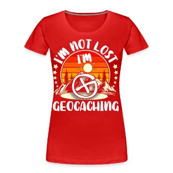 Geocaching Geocacher Geocache - Frauen Premium Bio T-Shirt - Rot - Vorne - Mia (176cm)
