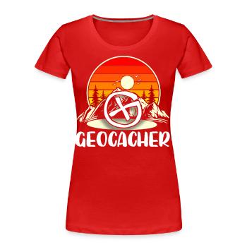 Geocaching Geocacher Geocache - Frauen Premium Bio T-Shirt - Rot - Vorne - Mia (176cm)
