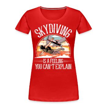 Fallschirmspringen Fallschirmspringer Fallschirm - Frauen Premium Bio T-Shirt - Rot - Vorne - Mia (176cm)