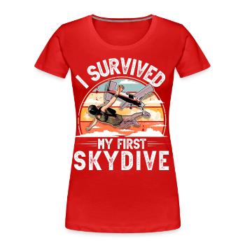 Skydiving Parachuting Parachute - Women's Premium Organic T-Shirt - red - Front - Mia (176cm)