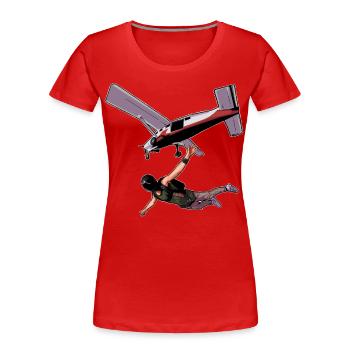 Skydiving Parachuting Parachute - Women's Premium Organic T-Shirt - red - Front - Mia (176cm)